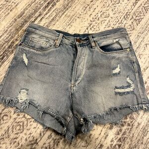 Blank NYC Light Blue Distressed Jean Shorts